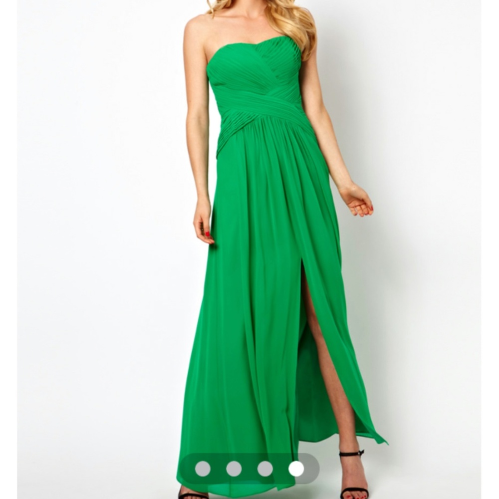 Asos Green Strapless Maxi Dress